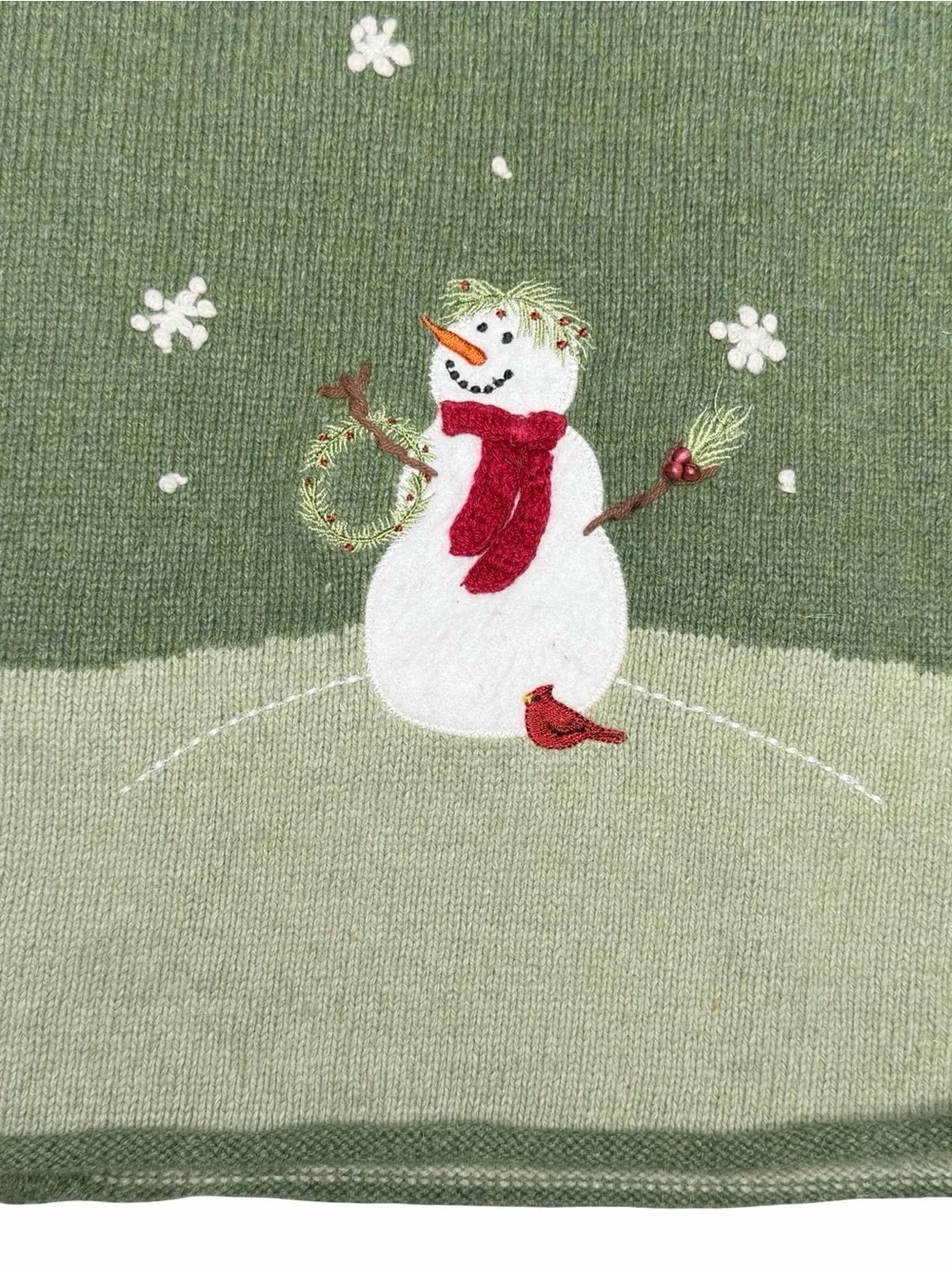 Croft And Barrow Vintage Y2K Snowman Scene Full Zip Cardigan Teachercore